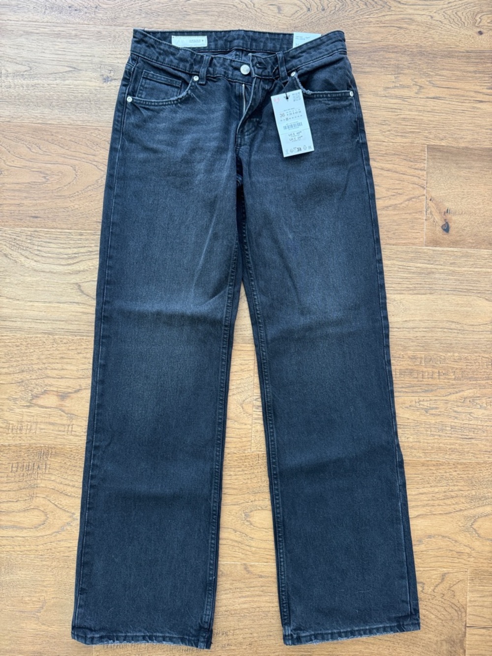 NWT ZARA LOW RISE FULL LENGTH WIDE LEG JEANS 4